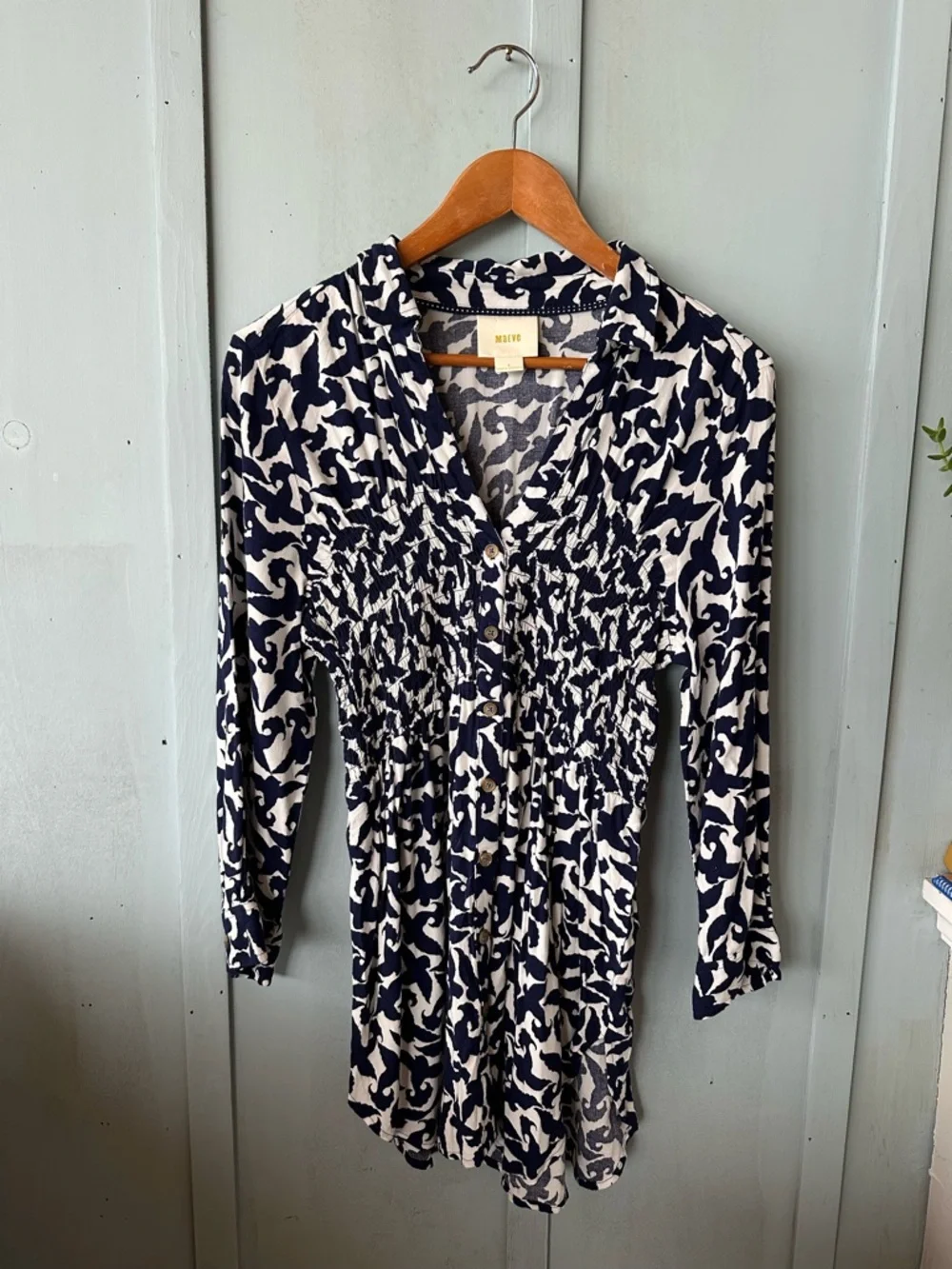 Anthropologie Maeve Alexa Smocked Buttondown Blouse Sz S - Picture 4 of 12